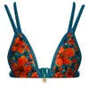 Blackbough Swim Women's Red Minna Double Strap Triangle Top / Paradise Blooms In Red