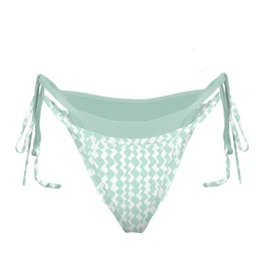 Blackbough Swim Women's White Gemini Double-layer Cheeky Bottoms / Peppermint Jacquard
