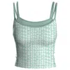 Blackbough Swim Women's White Gemini Double-layer Tankini Top / Peppermint Jacquard In White