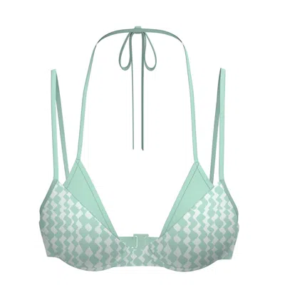 Blackbough Swim Women's White Gemini Double-layer Underwire Top / Peppermint Jacquard