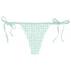 Blackbough Swim Women's White Nikki String Cheeky Bottoms / Peppermint Jacquard In White