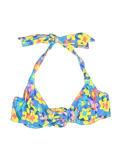 Pre-owned Blackbough Swimsuit Top Blue Print Pattern Swimwear