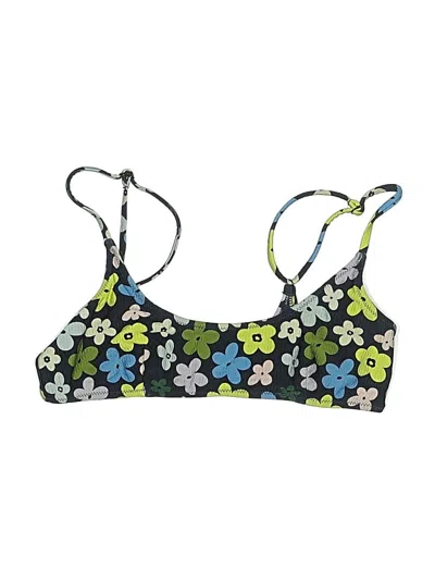 Pre-owned Blackbough Swimsuit Top Green Floral Pattern Swimwear