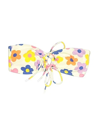 Pre-owned Blackbough Swimsuit Top Yellow Floral Pattern Swimwear