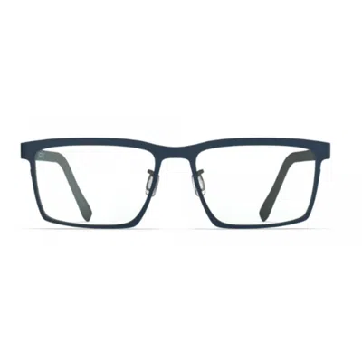 Blackfin Bf1061 Irvine Deep Blue Beta Titanium Rectangular Eyeglasses With Orange Accents In Green