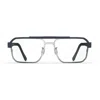 Blackfin Bf1062 Camano Rectangular Two-tone Eyeglasses With Double-bridge Design In Metallic