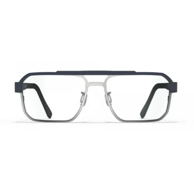 Blackfin Bf1062 Camano Rectangular Two-tone Eyeglasses With Double-bridge Design In Metallic