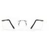 Blackfin Bf1071 Aero Loop B2-p1 Rimless Rectangular Lenses With Slim Metallic Temples In White