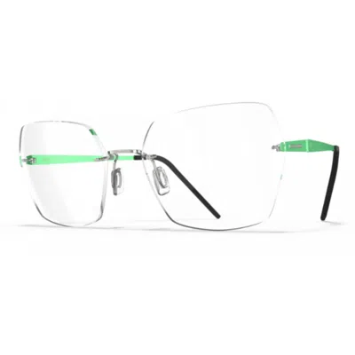 Blackfin Bf1073 Aero Loop B3-p1 Rimless Geometric Eyeglasses With Vibrant Accents In White