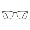 Blackfin Bf1084 Dover Rectangular Burgundy Eyeglasses With Adjustable Nose Pads In White