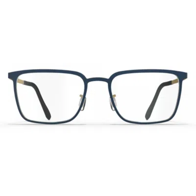 Blackfin Bf1084 Dover Rectangular Matte Blue Eyeglasses With Adjustable Nose Pads In Black