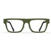 Blackfin Bf1089 Knightsbridge Matte Olive Green Rectangular Frame Eyeglasses In Green