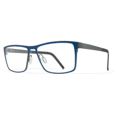 Blackfin Bf865 Nashville Matte Blue Rectangular Frame Eyeglasses With Textured Temples