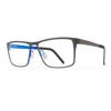 Blackfin Bf865 Nashville Titanium Rectangular Eyeglass Frames With Matte Finish In White