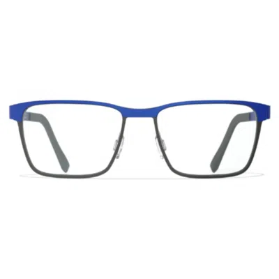 Blackfin Bf961 Waterford Rectangular Frame Eyeglasses With Bold Blue Rim In White