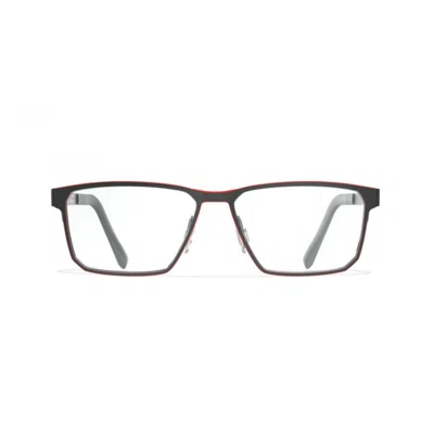 Blackfin Bf991 Westhampton Rectangular Frame Eyeglasses With Subtle Red Accents In Gray