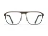 Blackfin Matte Bayshore Rectangular Titanium Glasses In Brown