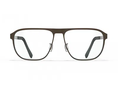 Blackfin Matte Bayshore Rectangular Titanium Glasses In Brown
