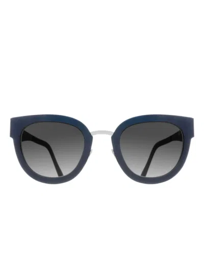 Blackfin Round-frame Sunglasses In Blue