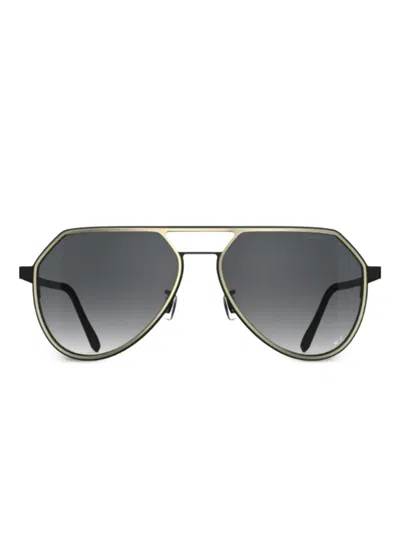 Blackfin Thunder Bay 几何形框太阳眼镜 In Silver