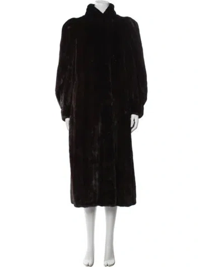 Pre-owned Blackglama Mink Faux Fur Coat In Brown