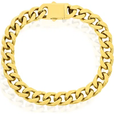 Blackjack 10mm Cuban Link Bracelet In Gold