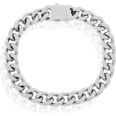 Blackjack 10mm Cuban Link Bracelet In Silver