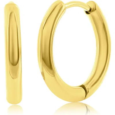 Blackjack 11.5mm Stainless Steel Hoop Earrings In Gold