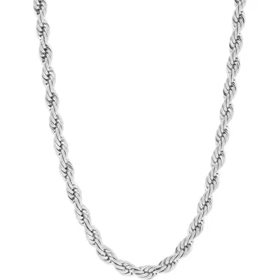 Blackjack 5mm Rope Chain Necklace In Silver