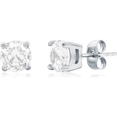 Blackjack 7mm Round Cubic Zirconia Stud Earrings