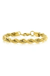 Blackjack 8mm Rope Chain Bracelet In Gold