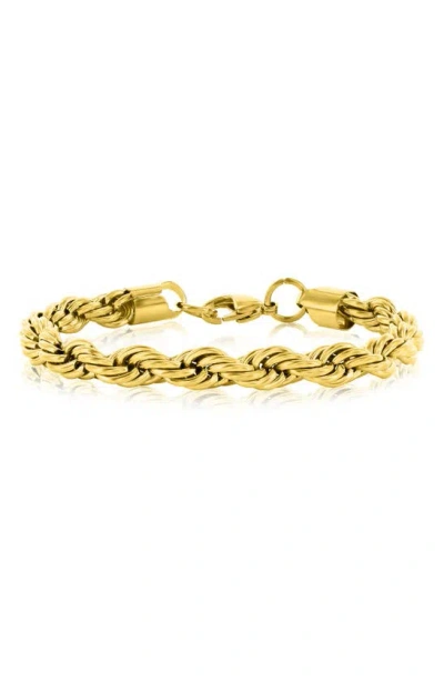 Blackjack 8mm Rope Chain Bracelet In Gold