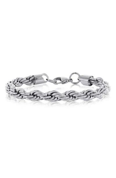 Blackjack 8mm Rope Chain Bracelet In Silver