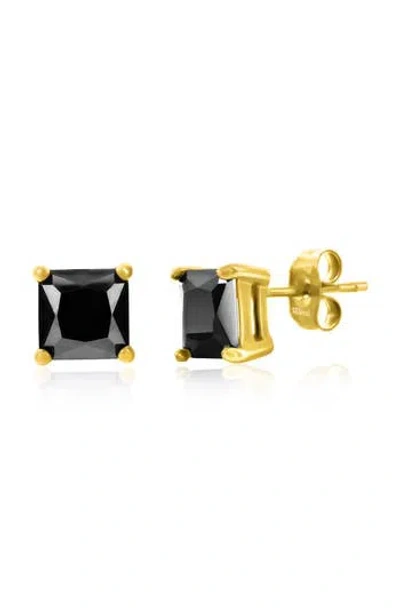 Blackjack 8mm Square Cubic Zirconia Stud Earrings