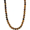 Blackjack Beaded Necklace In Tiger Eye