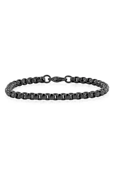 Blackjack Box Chain Bracelet In Black