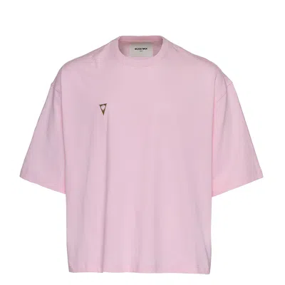 Blackjack Boxy Tee In Cotton Jersey In Pink