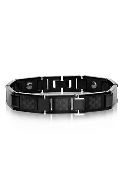 Blackjack Carbon Fiber Tungsten Chain Bracelet In Black