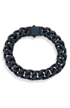 Blackjack Cuban Chain Bracelet In Black/blue