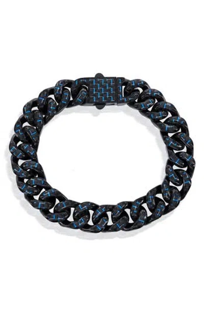 Blackjack Cuban Chain Bracelet In Black/blue