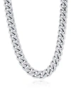 Blackjack Cuban Chain Necklace In Silver