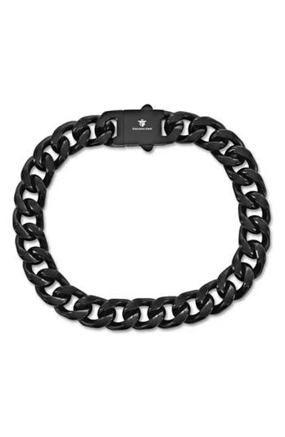 Blackjack Cuban Link Bracelet In Black