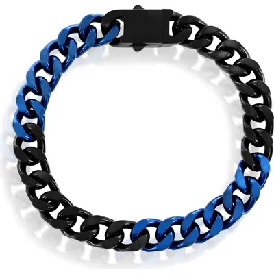 Blackjack Cuban Link Bracelet In Blue