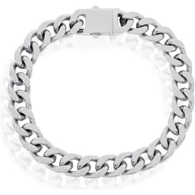 Blackjack Cuban Link Bracelet In Silver