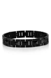 Blackjack Cubic Zirconia Magnetic Tungsten Chain Bracelet In Black