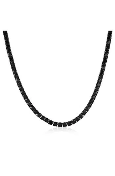 Blackjack Cubic Zirconia Tennis Necklace In Black