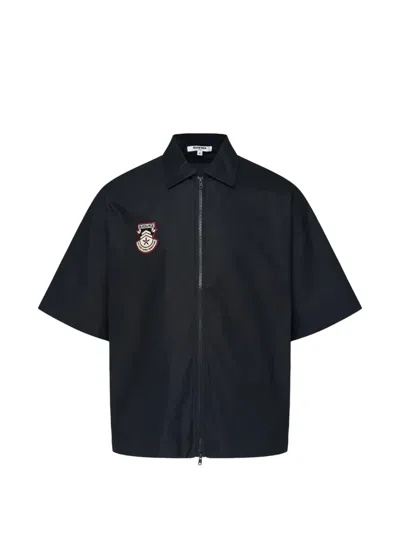 Blackjack Embroidered Logo-patch Shirt In Black