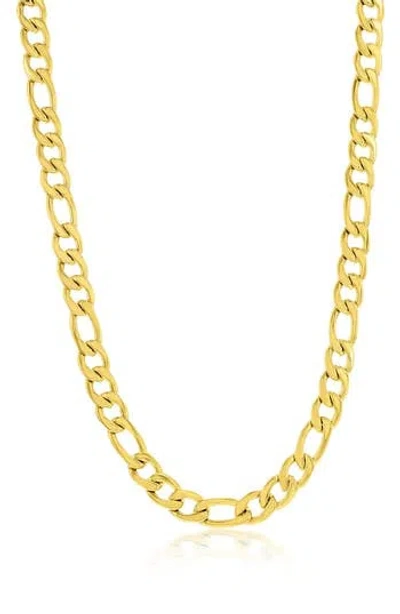 Blackjack Figaro Chain Necklace In Gold