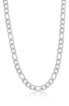 Blackjack Figaro Chain Necklace In Silver