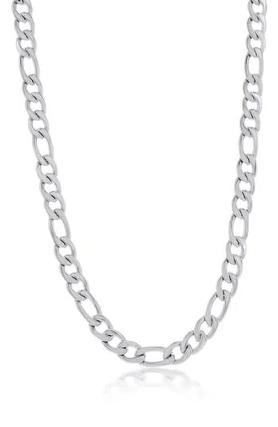 Blackjack Figaro Chain Necklace In Silver
